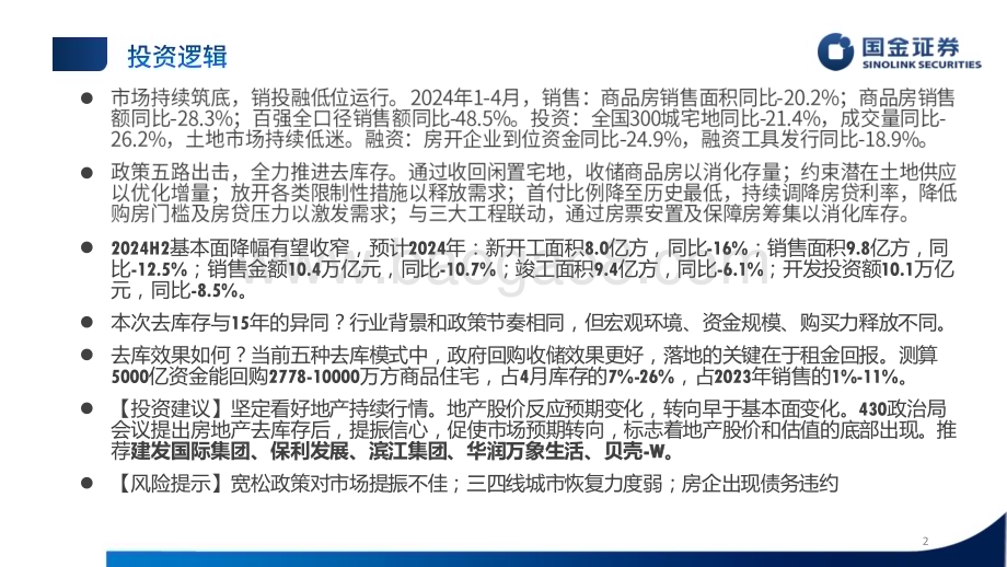 20240529_国金证券_房地产行业：去库重启预期转向守得云开终见月明_48页.pdf_第2页