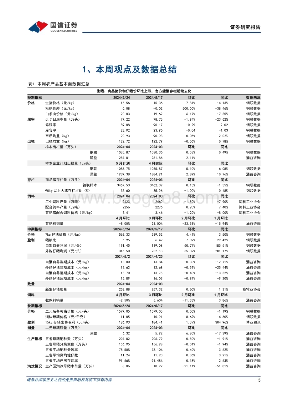20240526_国信证券_农林牧渔行业：本周生猪价格表现强势看好下半年景气上行_26页.pdf_第5页