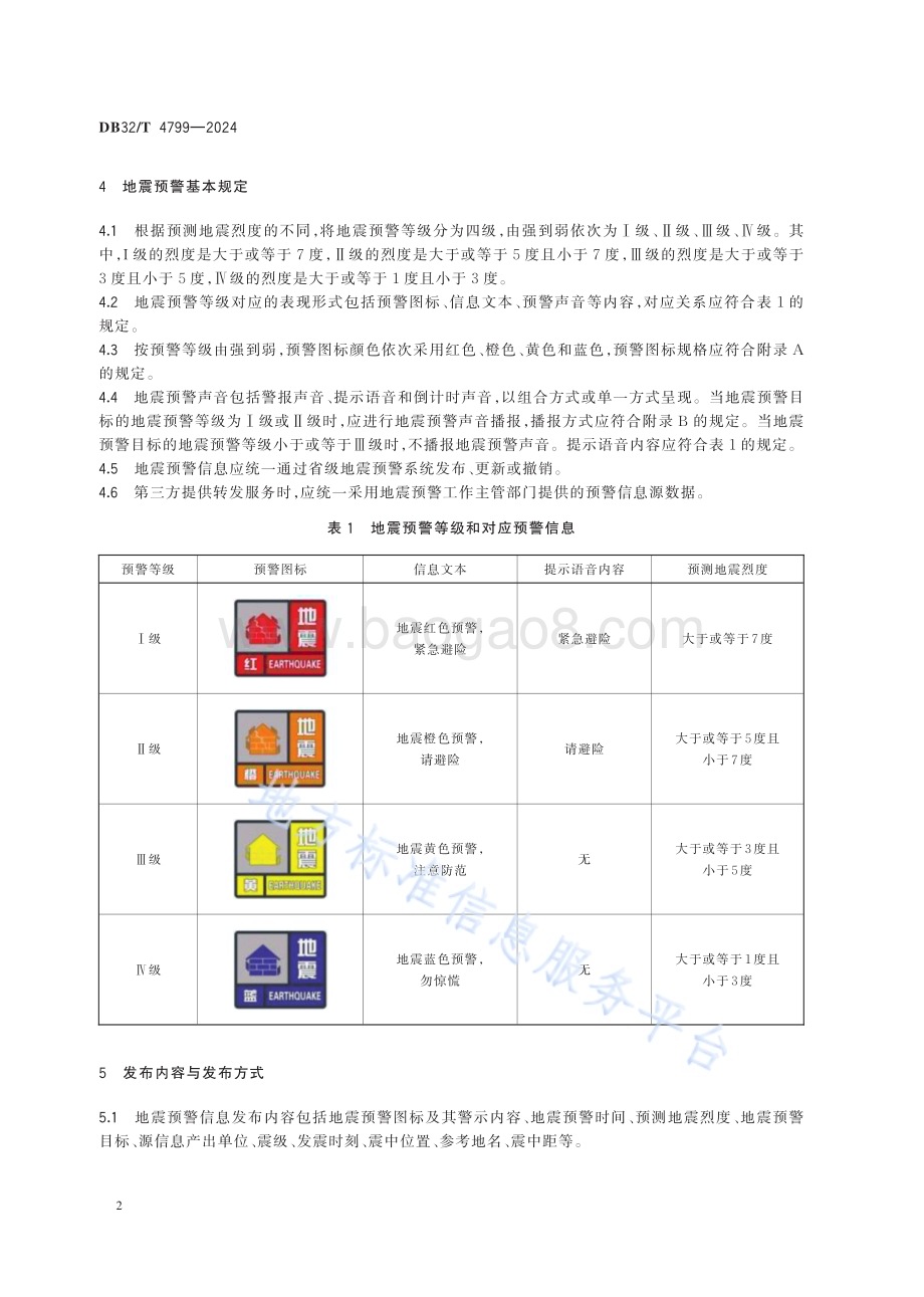 地震预警信息发布DB32／T 4799-2024.pdf_第5页