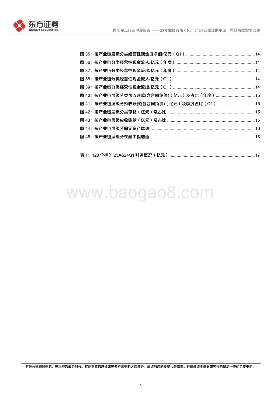 20240527_东方证券_国防军工行业：23年业绩有所分化24Q1业绩短期承压看好后续需求回暖_22页.pdf_第4页