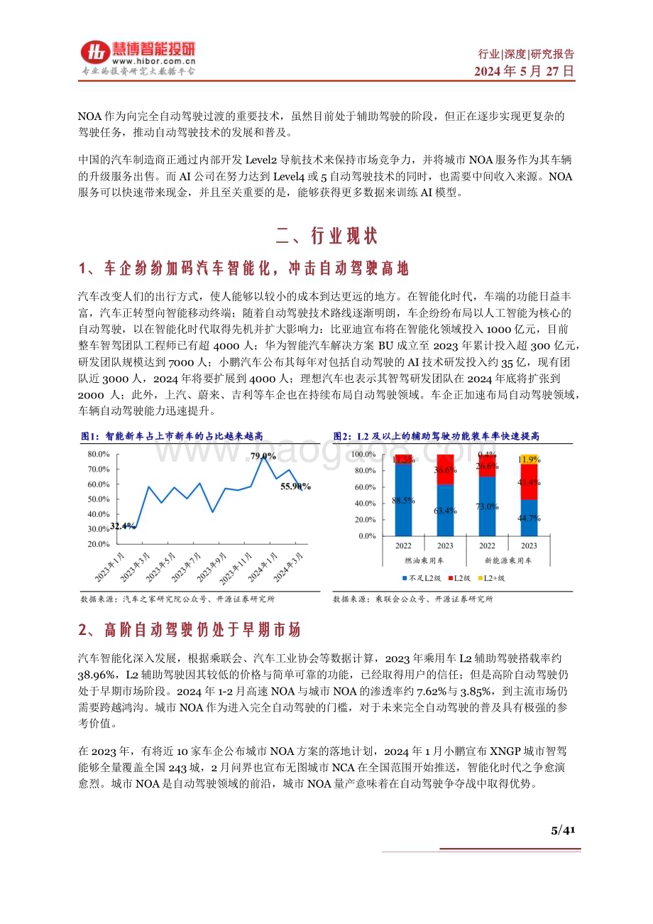 20240527_慧博智能投研_自动驾驶行业：行业现状、未来趋势、产业链及相关公司深度梳理_41页.pdf_第5页