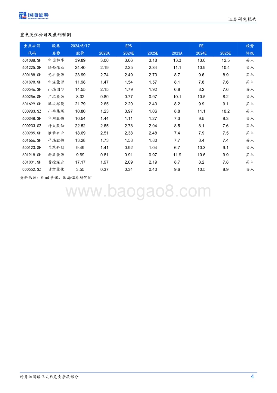 20240519_国海证券_煤炭开采行业：煤炭供应继续收缩火电增速提升供需依然紧平衡_19页.pdf_第4页