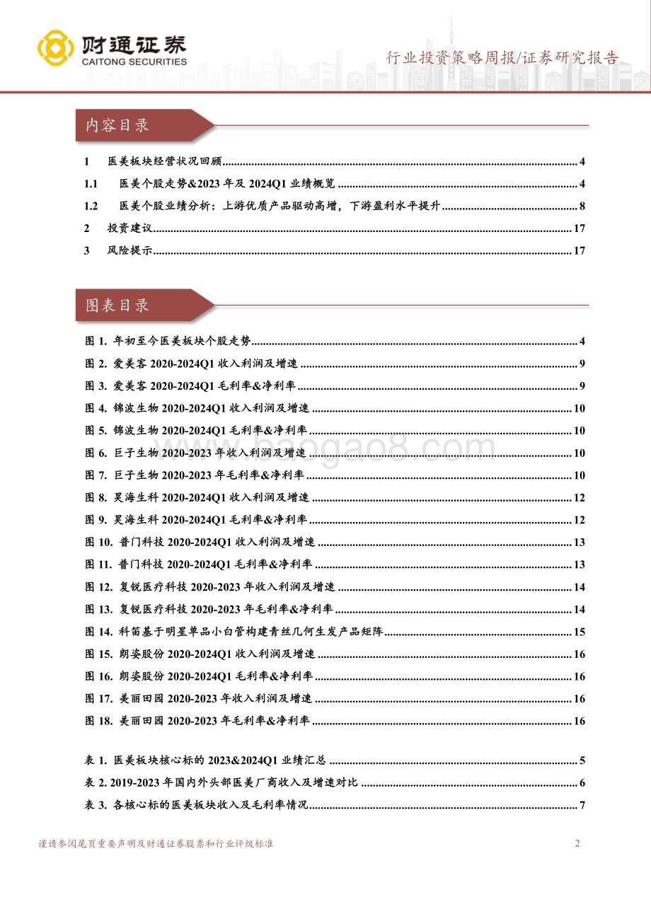 20240522_财通证券_美容护理行业医美业绩总结：对标海外具备高成长性关注品类迭代_18页.pdf_第2页