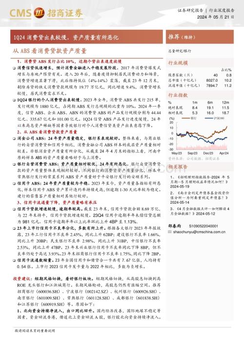 20240521_招商证券_银行业从ABS看消费贷款资产质量：1Q24消费贷出表较慢资产质量有所恶化_18页.pdf