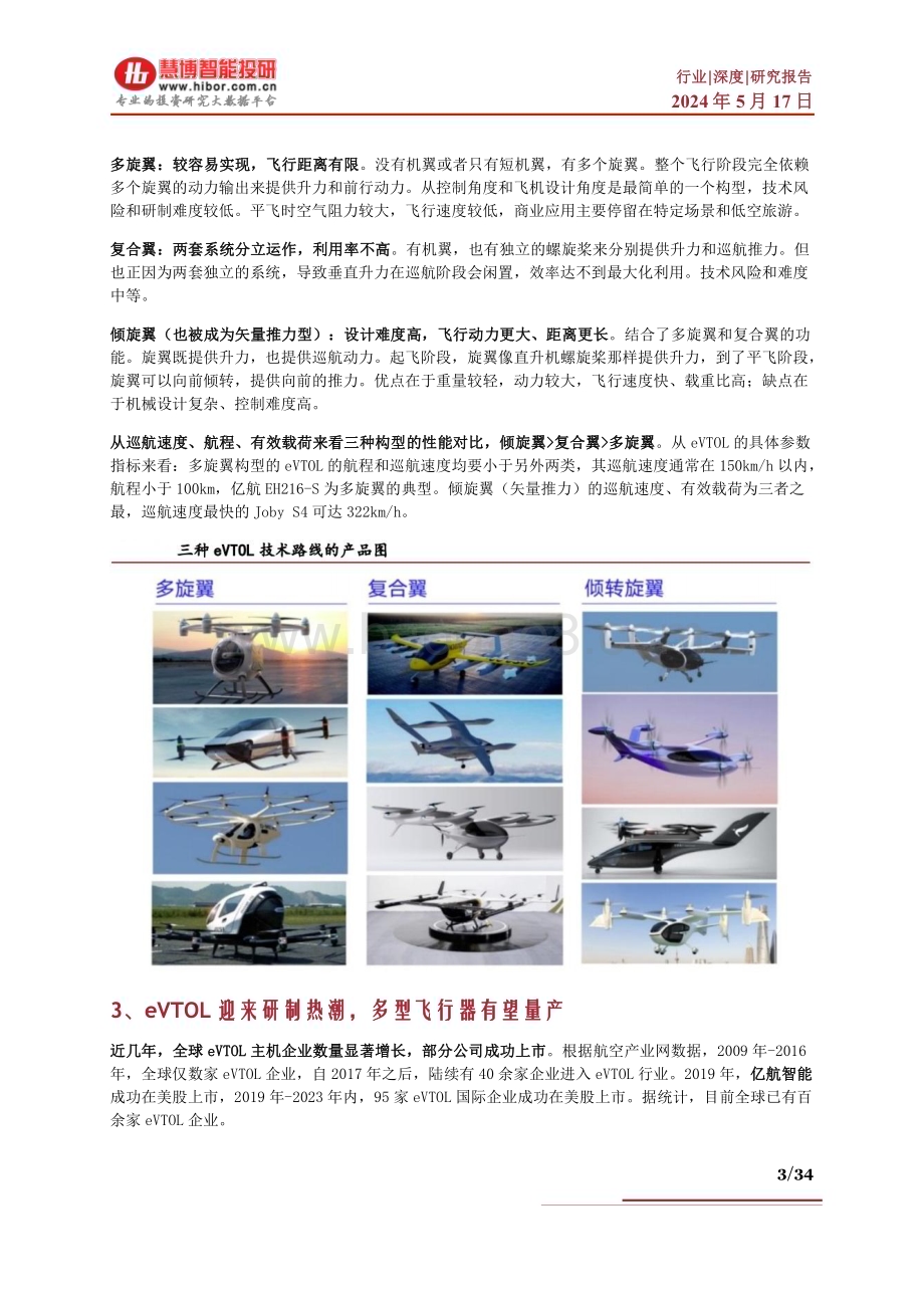 20240517_慧博智能投研_低空经济：eVTOL优势显著渐成市场“新宠”商业化进程大大加速_34页.pdf_第3页