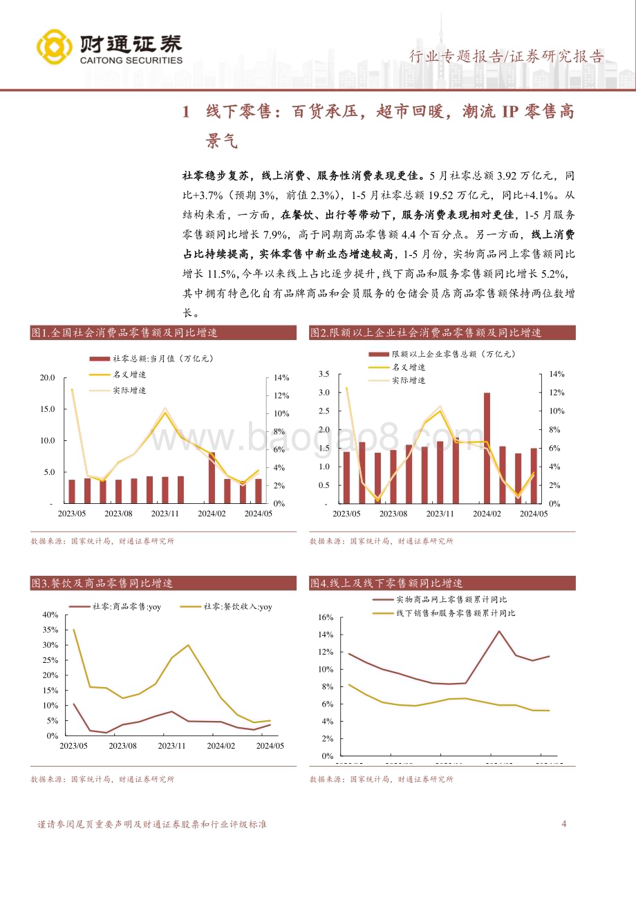 20240703_财通证券_商贸零售行业专题报告：零售板块2024Q2业绩前瞻超市持续改善跨境电商Q2业绩可期_16页.pdf_第4页