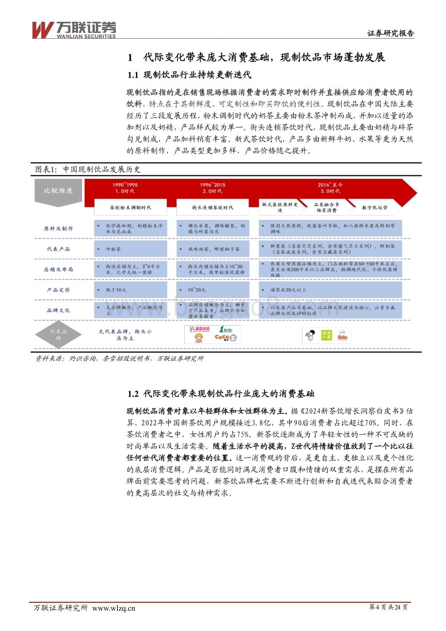 20240627_万联证券_现制饮品行业深度报告：掘金新茶饮时代聚焦供应链、高坪效与强品牌_24页.pdf_第4页
