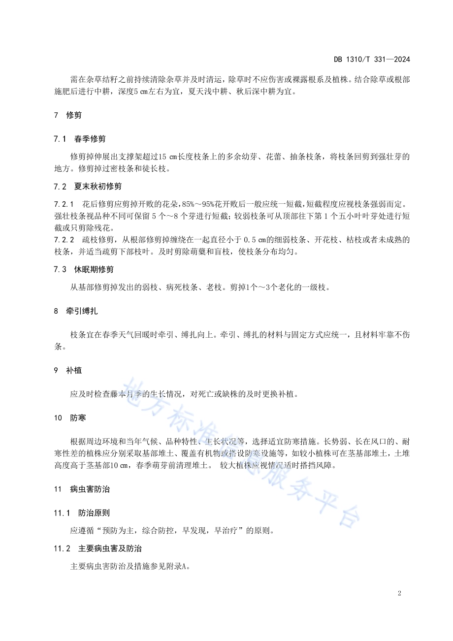 藤本月季养护技术规程DB1310／T 331-2024.pdf_第4页