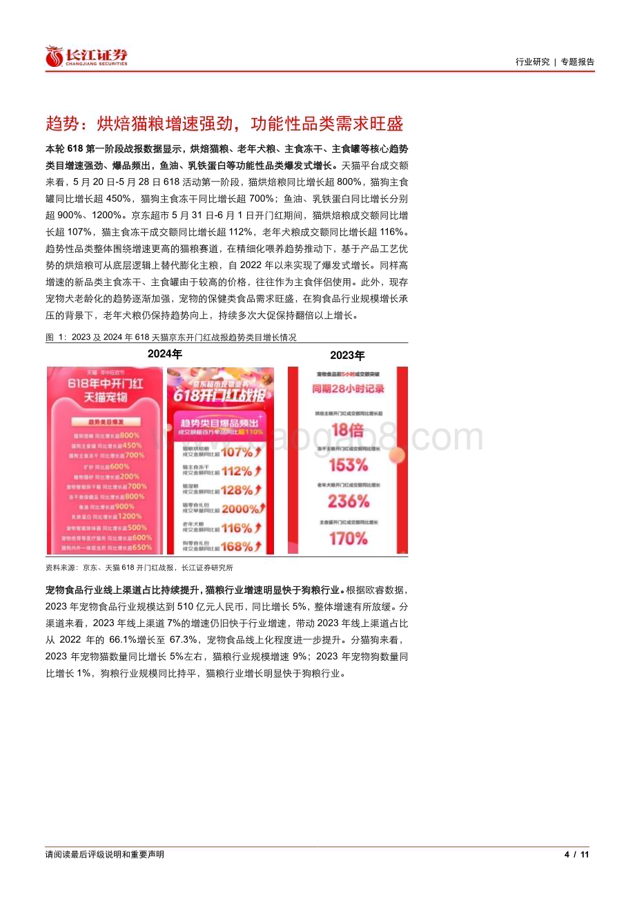 20240619_长江证券_宠物行业专题报告十三：如何看宠物食品品牌618表现？_11页.pdf_第4页
