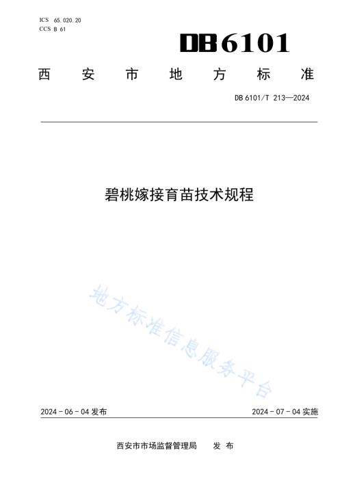碧桃嫁接育苗技术规程DB6101／T 213-2024.pdf