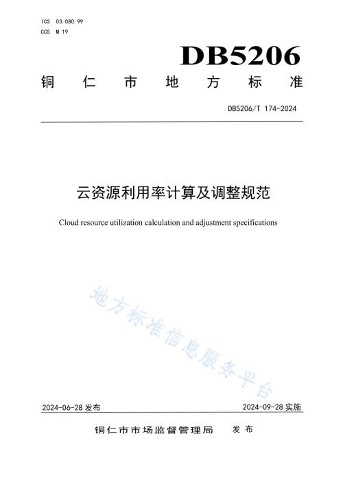 云资源利用率计算及调整规范DB5206／T 174-2024.pdf
