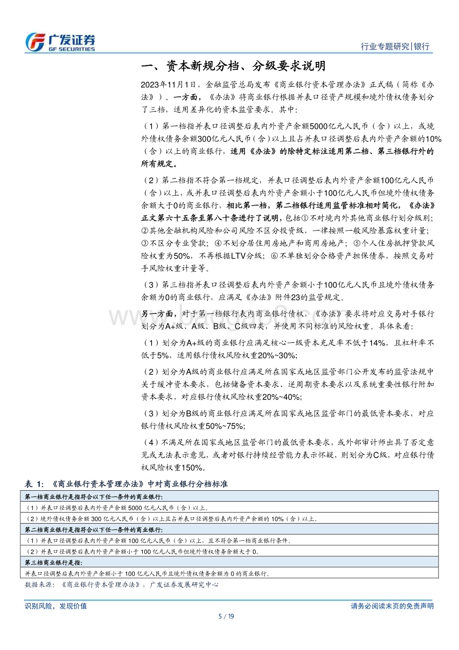 20240731_广发证券_银行行业：资本新规下395家发债银行分级、分档一览（2023）_19页.pdf_第5页