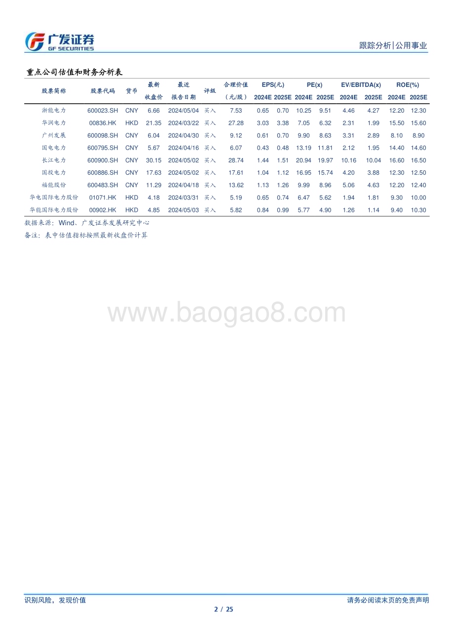 20240728_广发证券_公用事业行业深度跟踪：公用事业化与电改电力的β1+β2_25页.pdf_第2页
