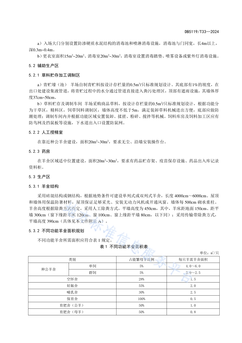 舍饲南江黄羊养殖场建设技术规范DB5119／T 33-2024.pdf_第4页
