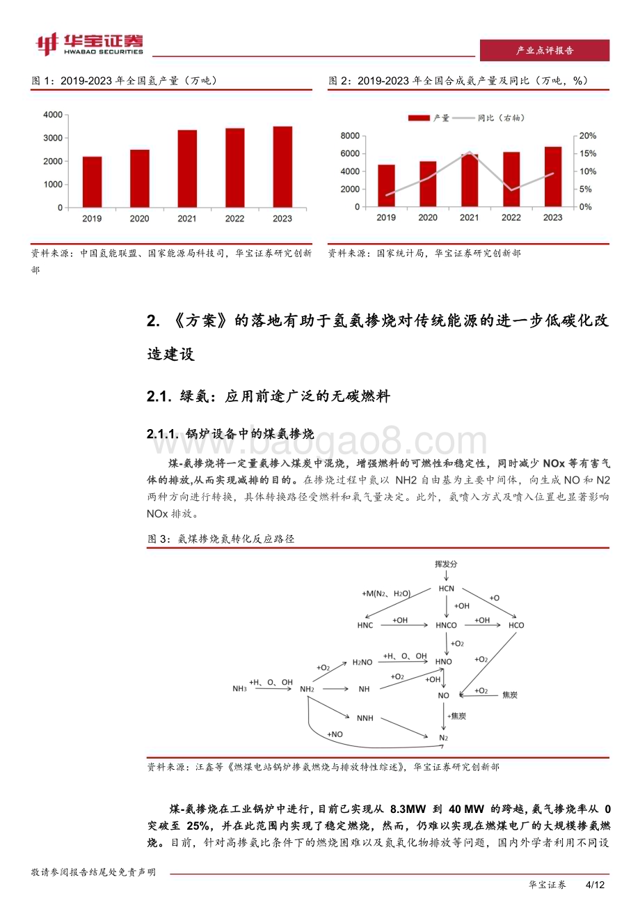 20240731_华宝证券_氢能行业点评报告：煤电低碳化改造建设行动方案出台绿色氢氨+火电助力双碳目标实现_12页.pdf_第4页