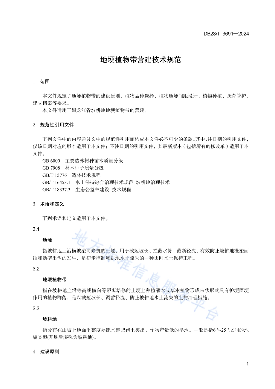 地埂植物带营建技术规范DB23／T 3691—2024.pdf_第3页