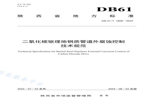 二氧化碳驱埋地钢质管道外腐蚀控制技术规范DB61／T 1858-2024.pdf