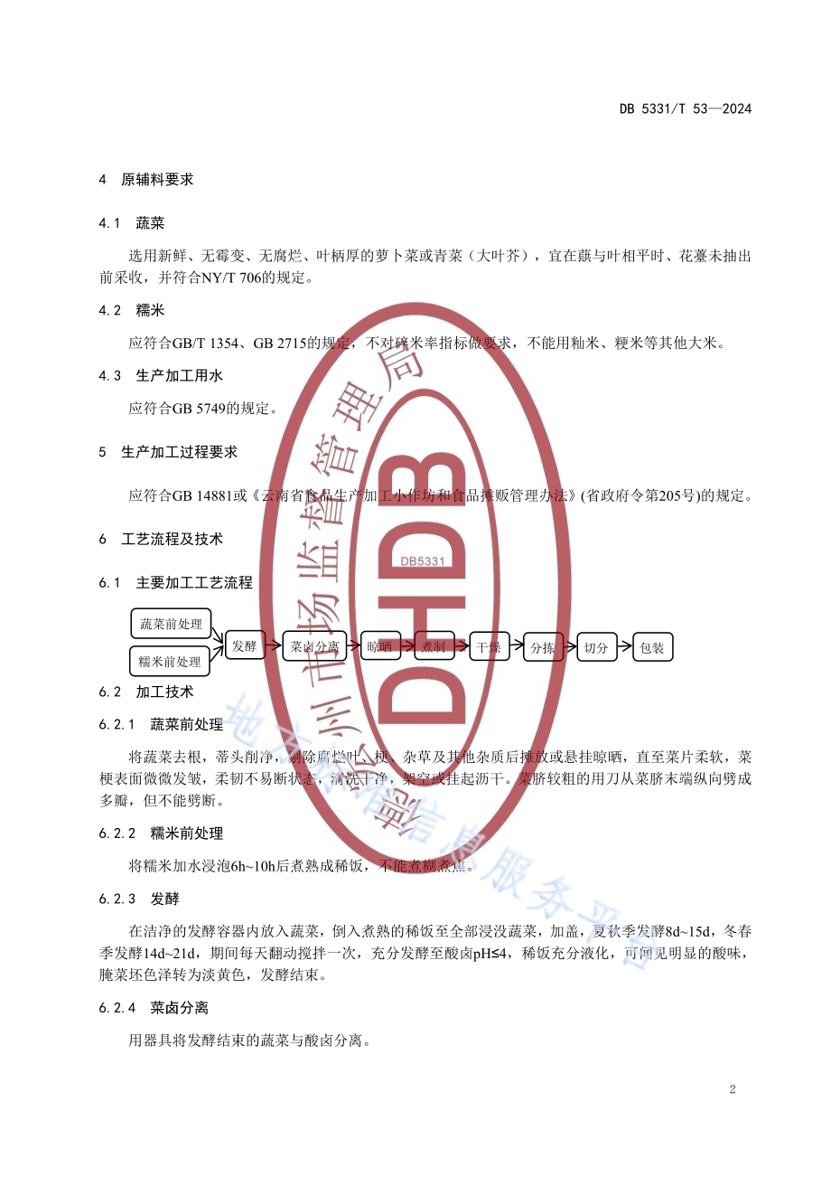干腌菜加工技术规程DB5331／T 53-2024.pdf_第5页