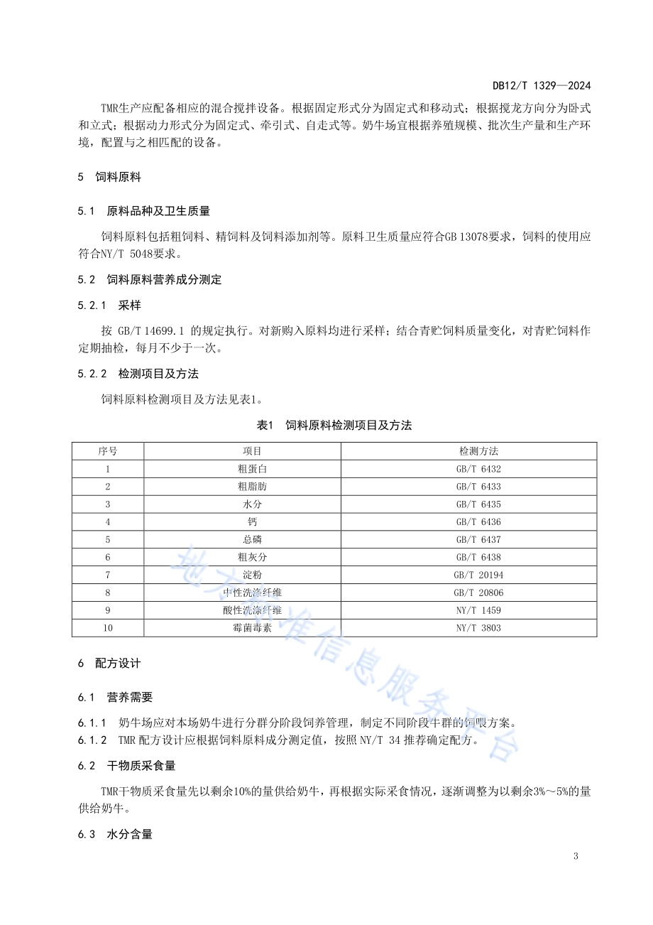 奶牛全混合日粮配制操作规程DB12／T 1329-2024.pdf_第4页