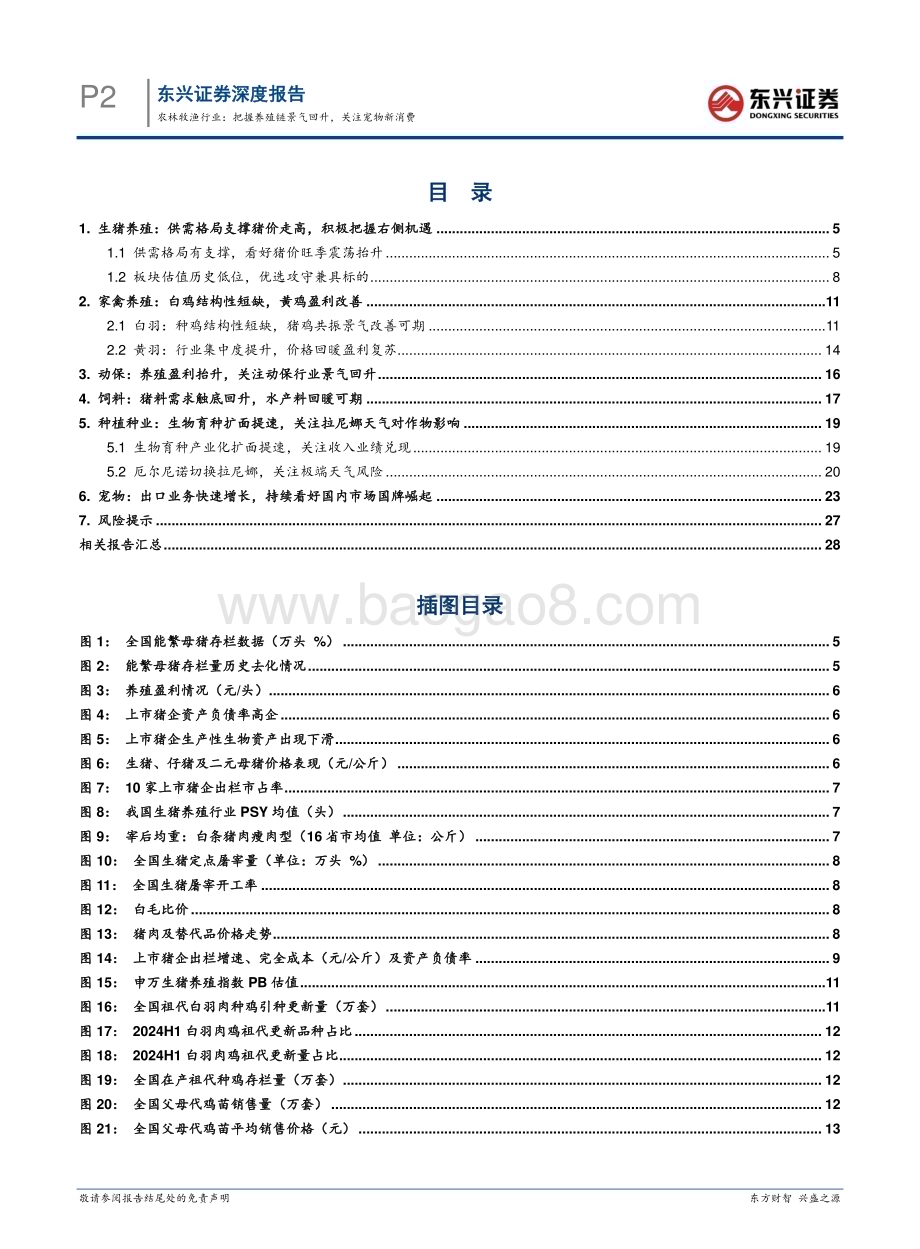 20240731_东兴证券_农林牧渔行业2024年半年度展望：农林牧渔行业把握养殖链景气回升关注宠物新消费_30页.pdf_第2页