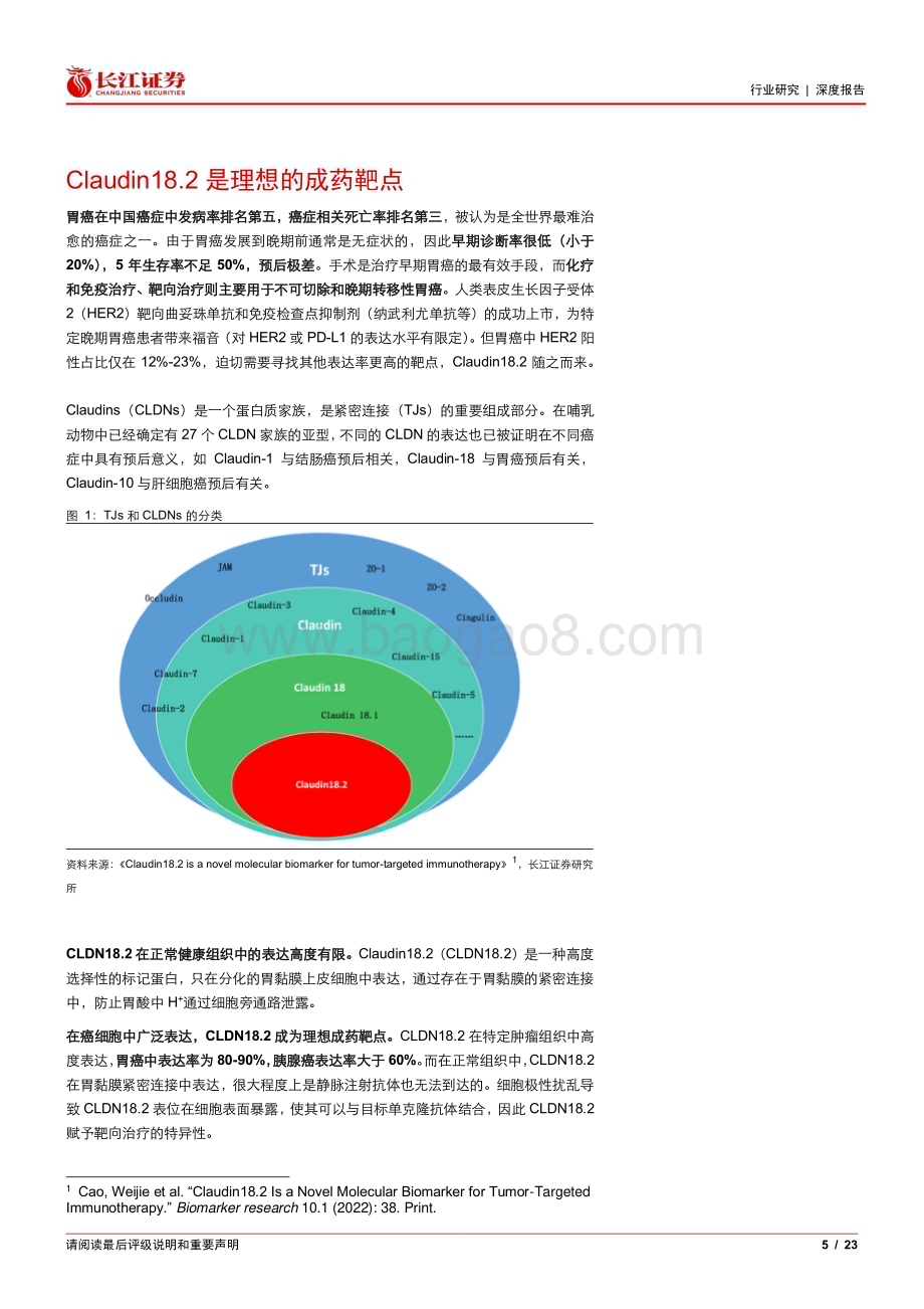 20240715_长江证券_制药行业聚焦Claudin18.2：国产企业领航全球研发蓝海市场方兴未艾_23页.pdf_第5页