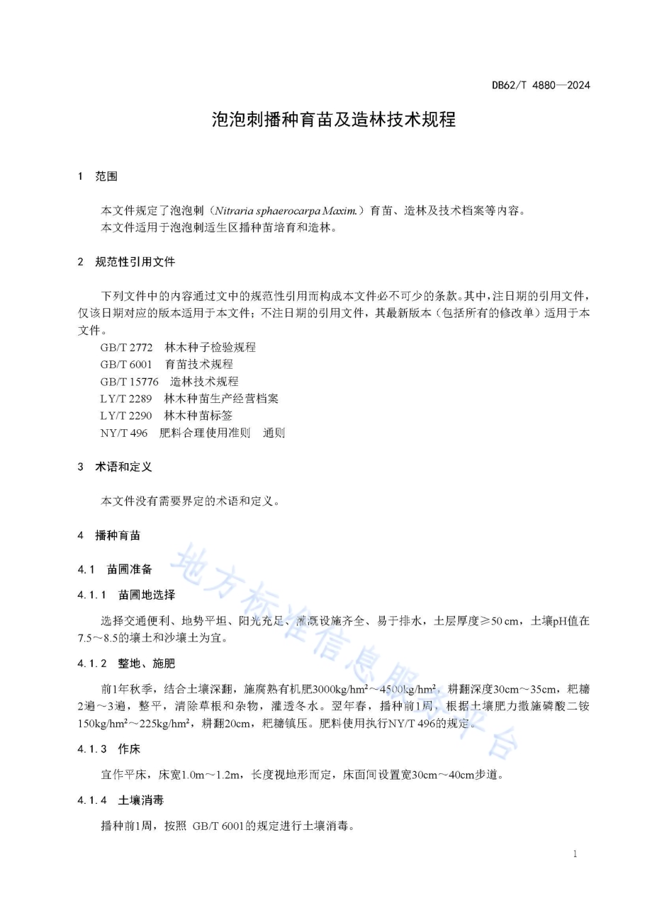 泡泡刺播种育苗及造林技术规程DB62／T 4880-2024.pdf_第5页
