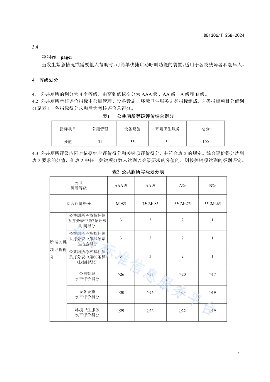 公共厕所考核评价标准DB1306／T 258-2024.pdf_第4页