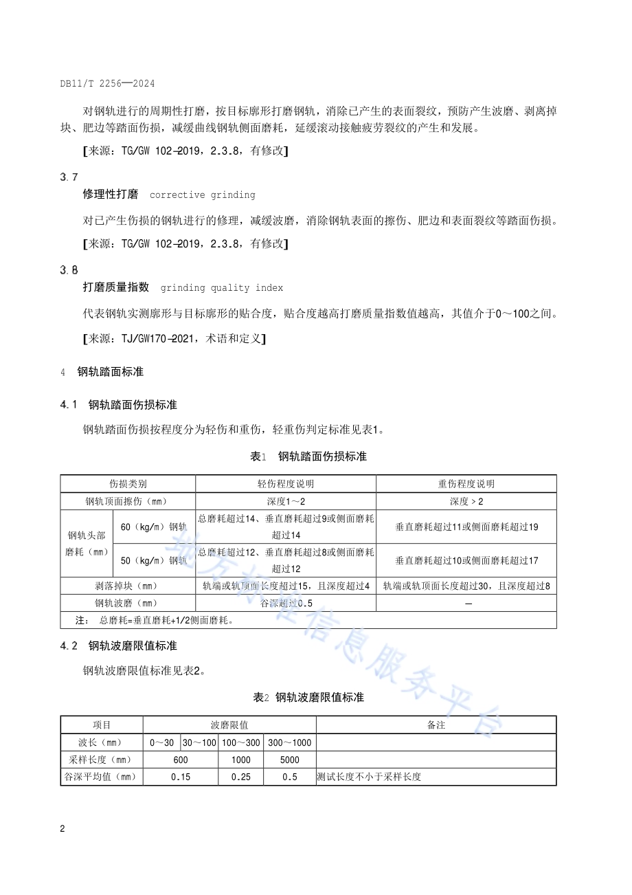 城市轨道交通钢轨踏面维修技术规范DB11／T 2256-2024.pdf_第5页