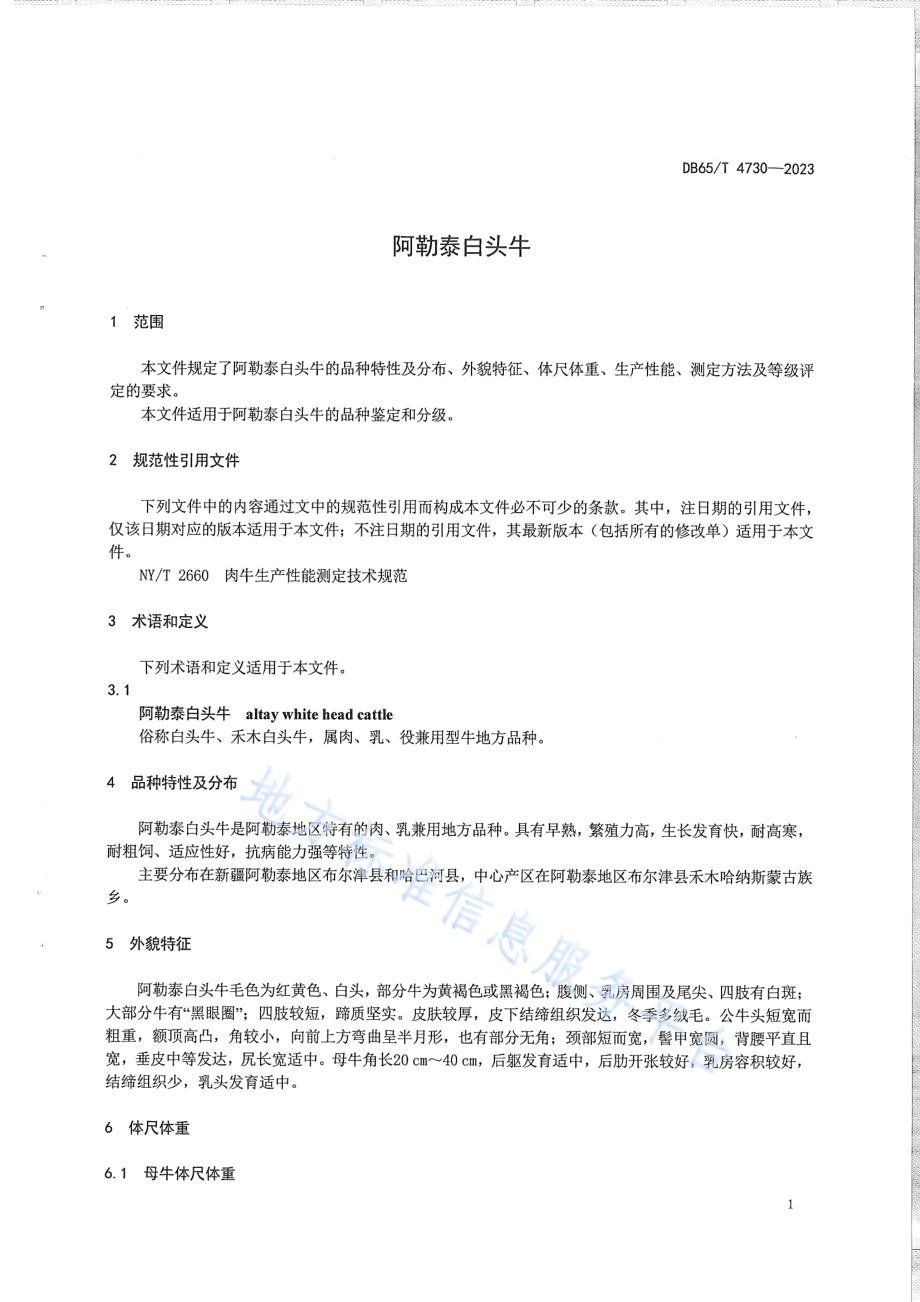 阿勒泰白头牛DB65／T 4730-2023.pdf_第5页