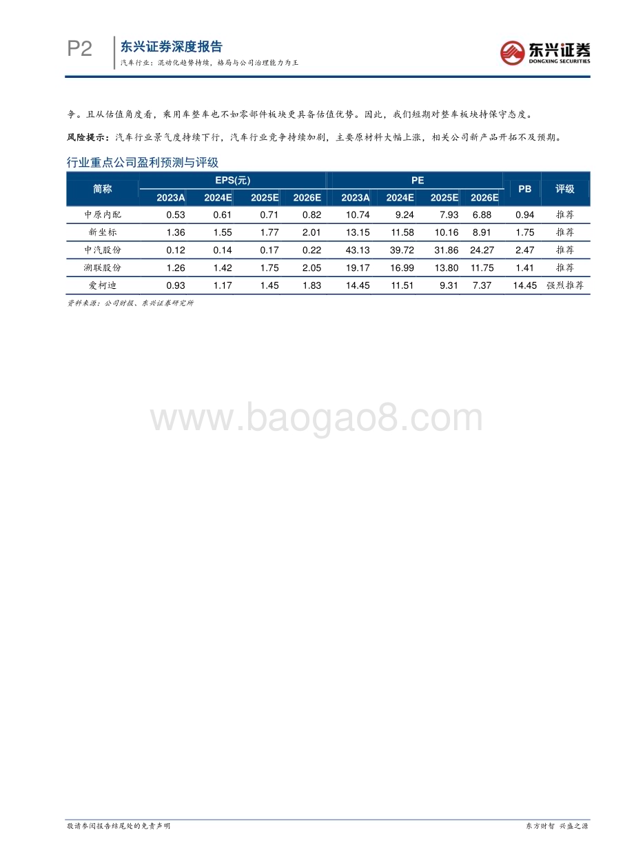 20240729_东兴证券_汽车行业2024年中期投资展望：混动化趋势持续格局与公司治理能力为王_20页.pdf_第2页