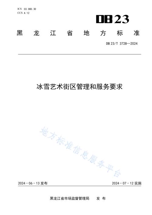 冰雪艺术街区管理和服务要求DB23／T 3728—2024.pdf
