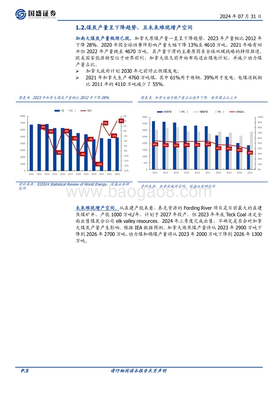 20240731_国盛证券_煤炭开采行业深度：加拿大全球优质焦煤出口国_15页.pdf_第5页