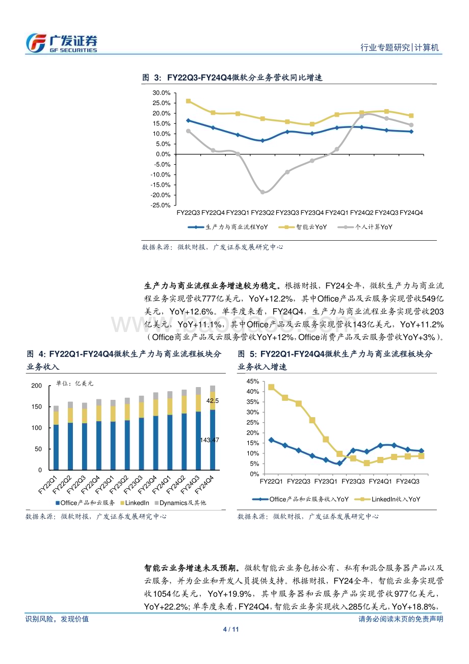 20240731_广发证券_计算机行业：微软财报显示ROI加速下探将加剧供应链预期波动_11页.pdf_第4页