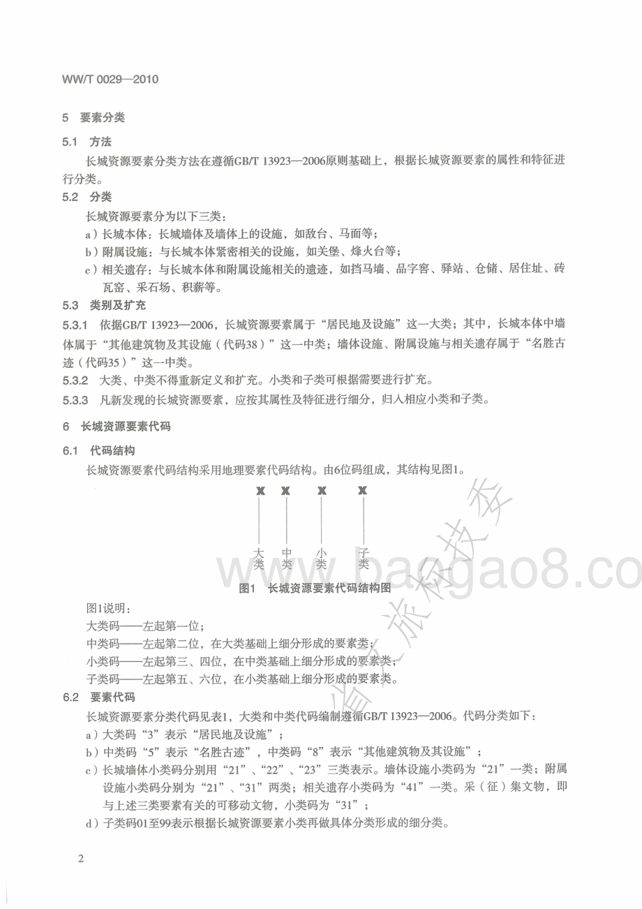 长城资源要素分类、代码与图式 WWT 0029-2010.pdf_第5页