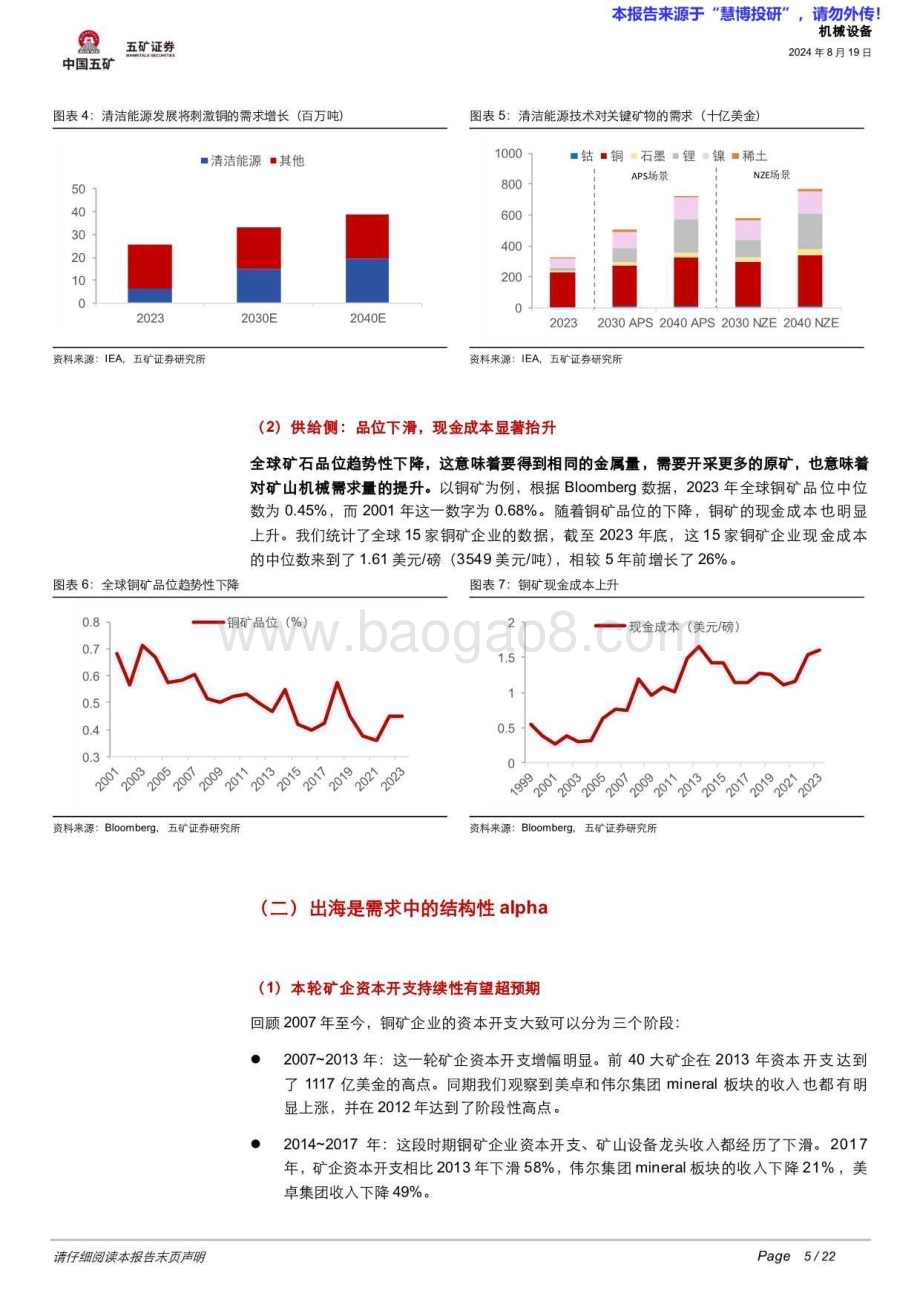 20240819_五矿证券_机械设备行业矿山设备的三重机遇：能源转型、品位下滑、矿企出海_22页.pdf_第5页
