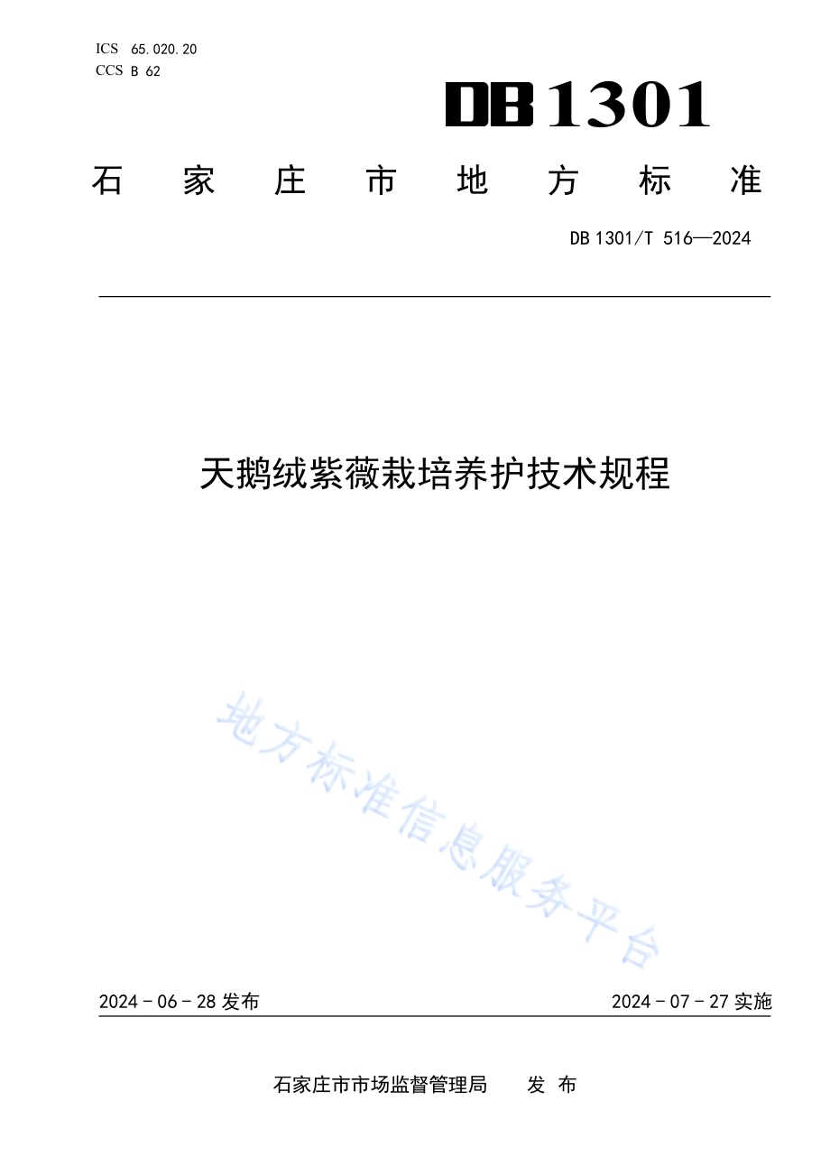 天鹅绒紫薇栽培养护技术规程DB1301／T516-2024.pdf_第1页