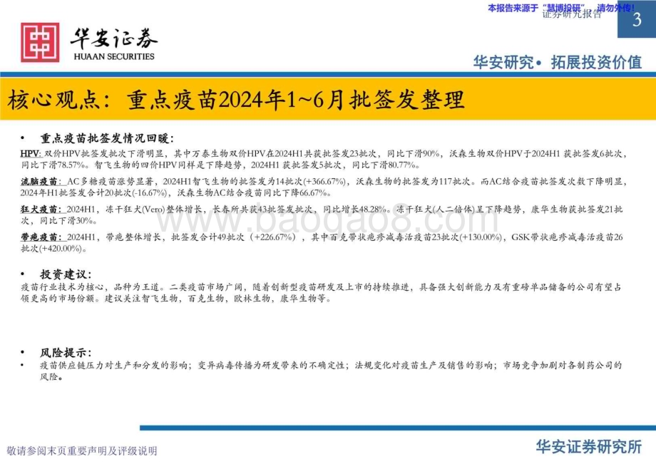 20240823_华安证券_医药行业2024H1疫苗批签发专题：HPV整体增速下滑流感疫苗加快起势_25页.pdf_第3页