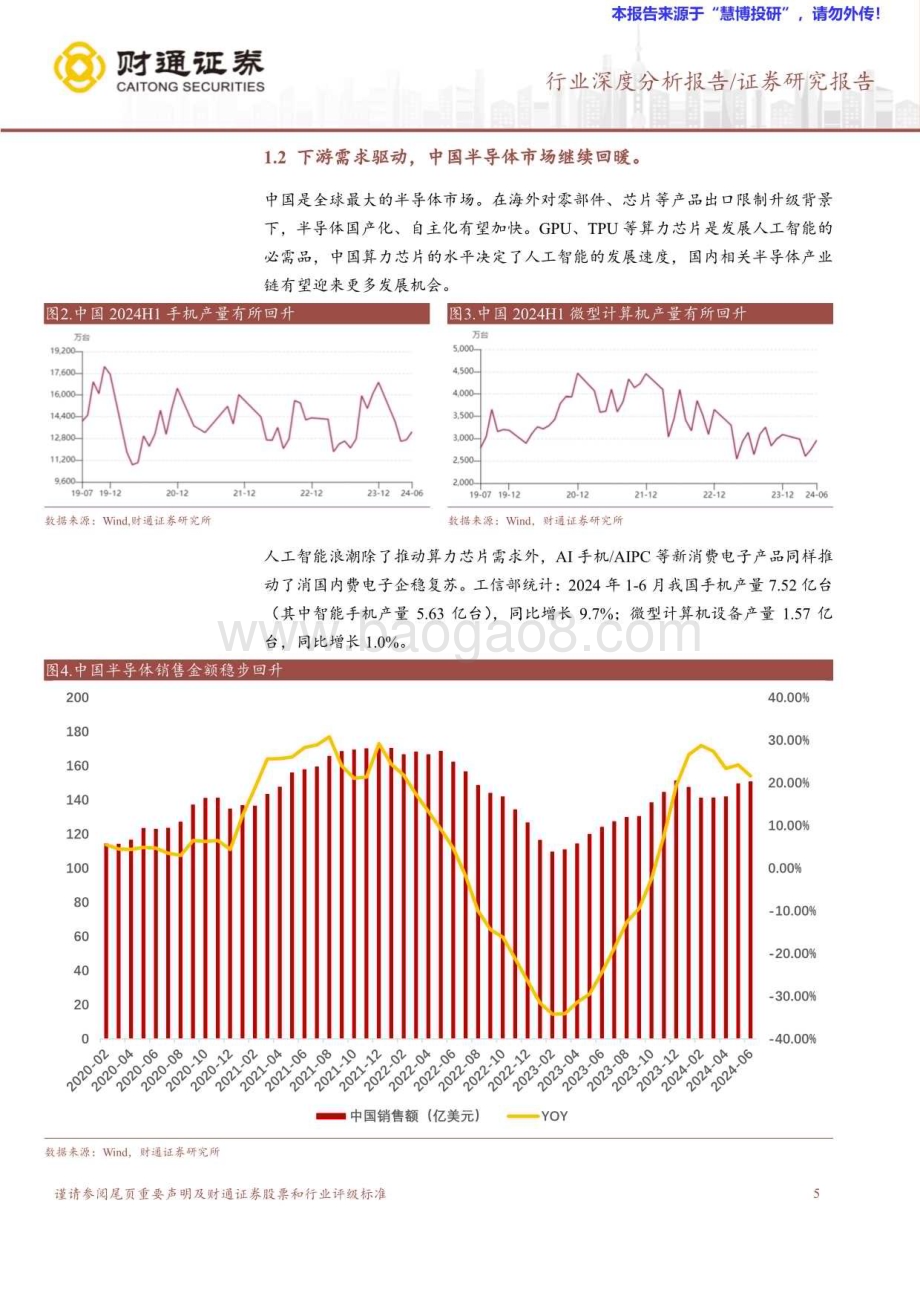 20240821_财通证券_半导体供应链行业报告：半导体市场稳步复苏下半年有望继续发力_21页.pdf_第5页