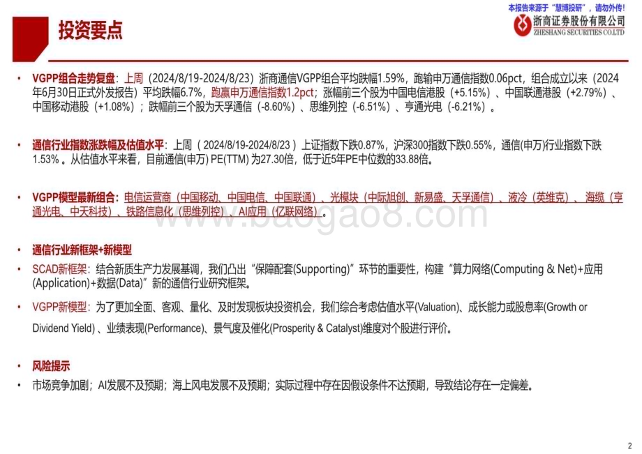 20240824_浙商证券_通信行业板块最新组合_34页.pdf_第2页