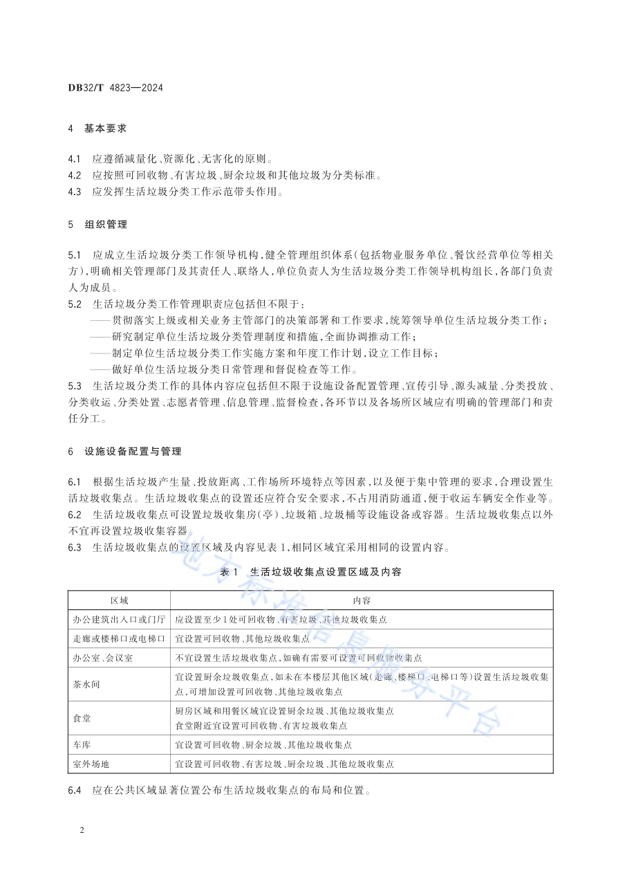 党政机关生活垃圾分类管理规范DB32／T 4823-2024.pdf_第5页