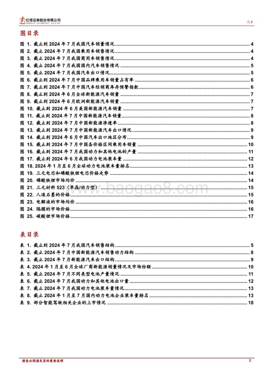 20240814_红塔证券_汽车行业深度报告：7月淡季汽车销量小幅下滑全球新能源保持增长态势_20页.pdf_第3页