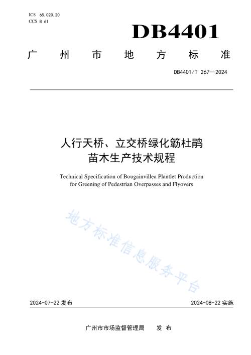 人行天桥、立交桥绿化簕杜鹃苗木生产技术规程DB4401／T 267—2024.pdf